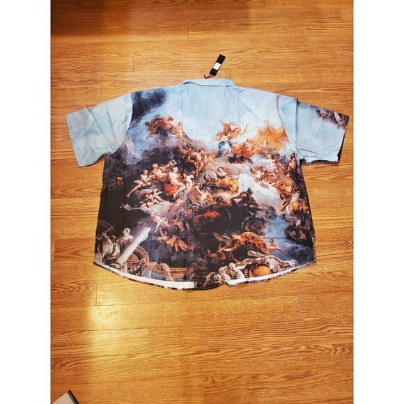 Fashion Nova Mens Button Down shirt Sz XXXL Fits like a 4X or 5X Renaissance Art - Picture 4 of 12